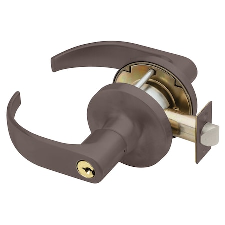 Falcon Grade 1 Storeroom Cylindrical Lock, Key in Lever Cylinder, Quantum Lever, Standard Rose, Dark Oxidiz T581PD Q 613